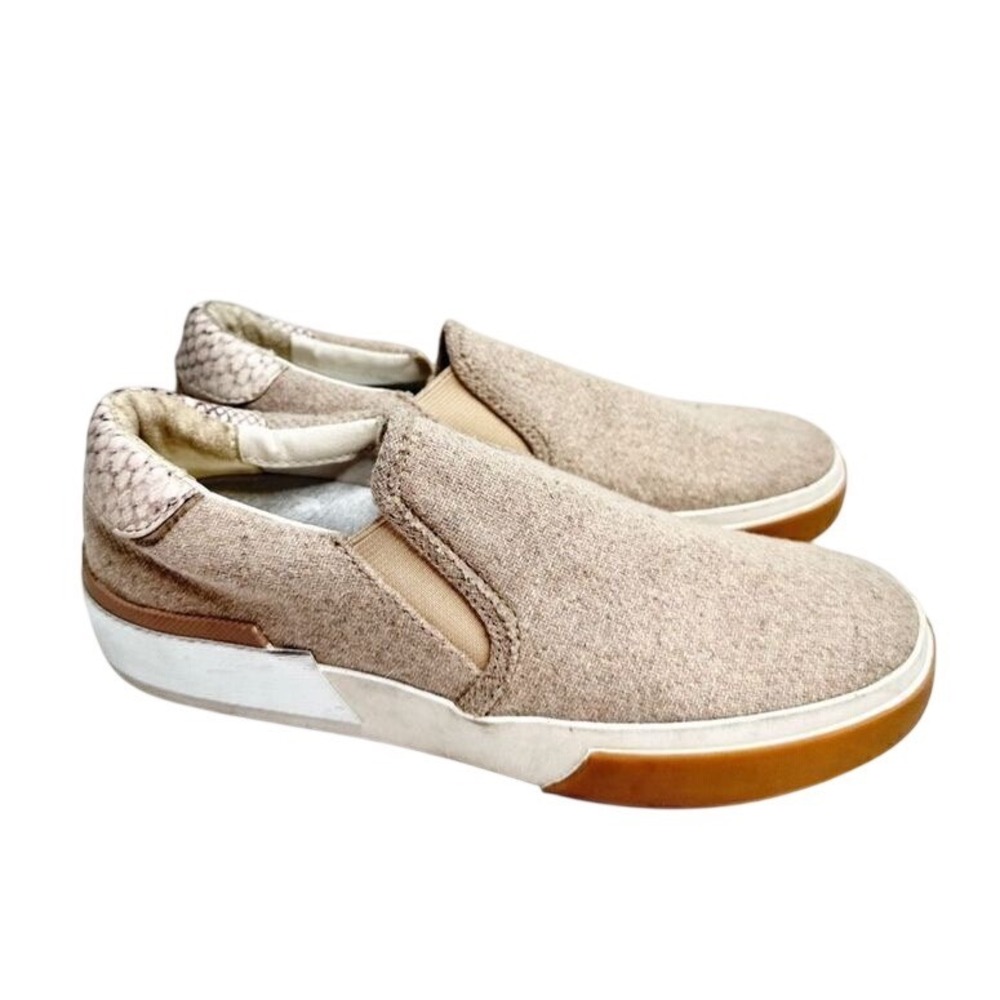 Dolce Vita Zaylor Taupe Fabric Snakeskin Slip On Sneakers Womens Size 5M